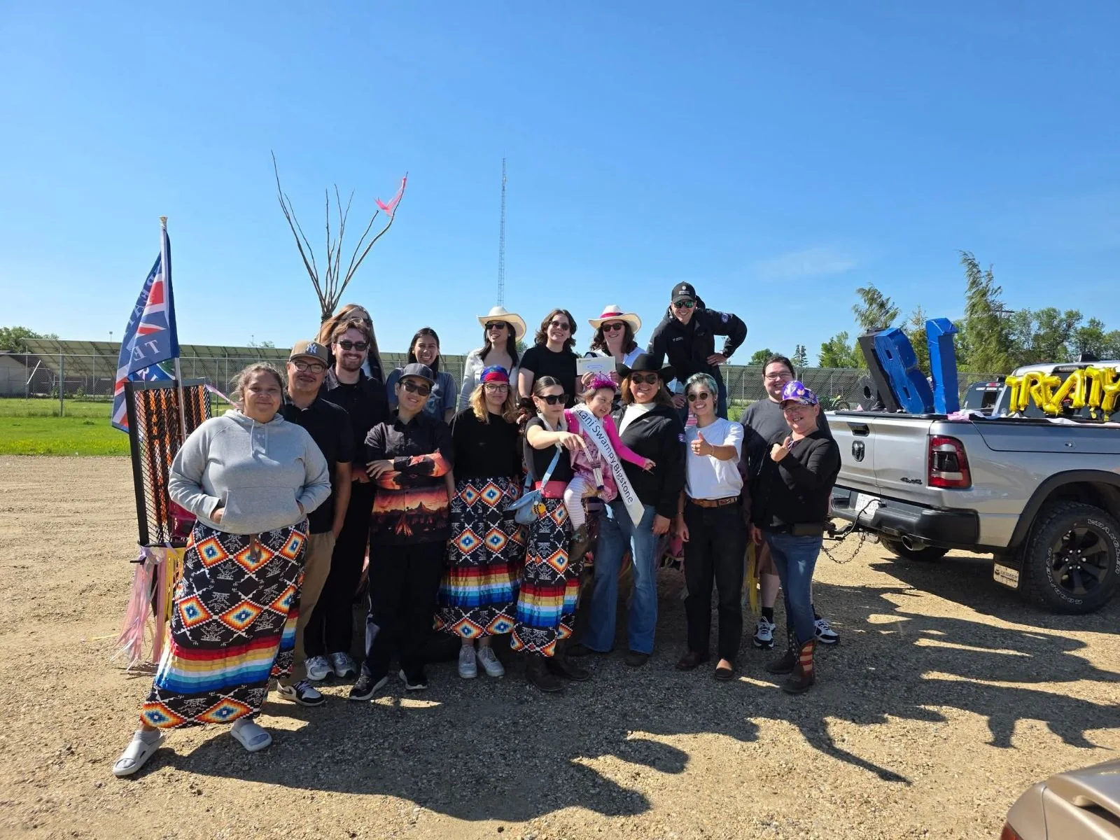 Blue Sky Research Lab members gathered at the Samson Powwow